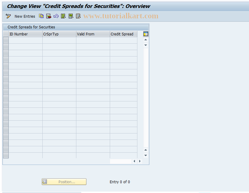 SAP TCode FW_CSPRD - Credit Spread - Securities