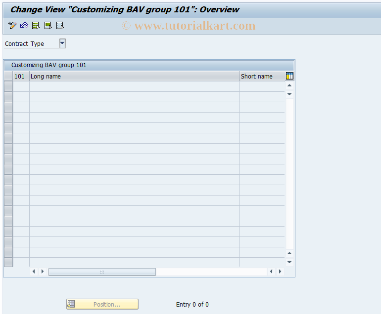 SAP TCode FZ61 - Customizing BAV Group 101 (Real Est)