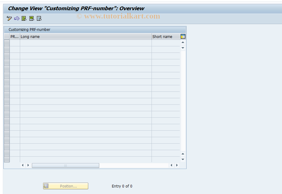 SAP TCode FZ66 - Customizing PRF number (Real est.)