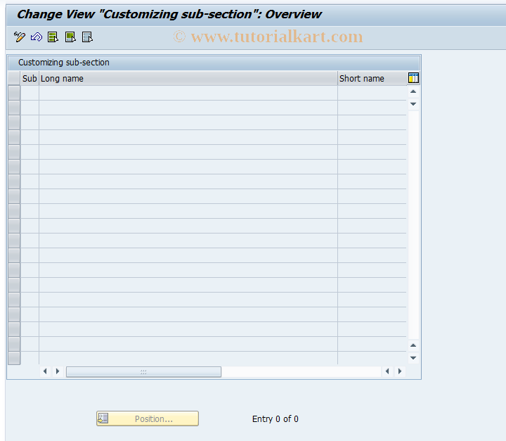 SAP TCode FZ68 - Customizing Sub-section (Real  Estimate )