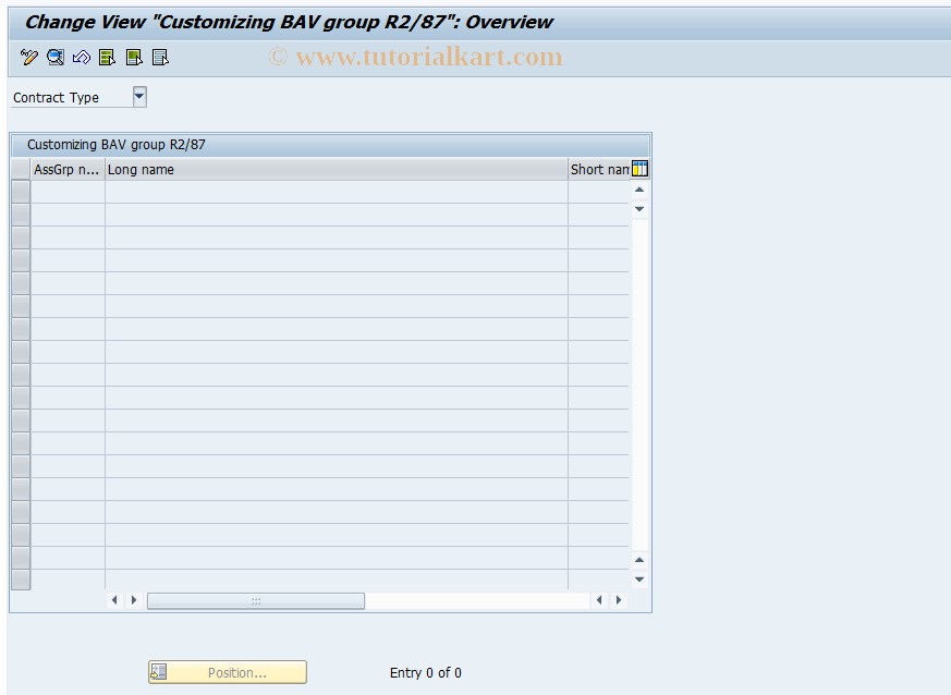 SAP TCode FZ82 - Customizing BAV Group R2/87 (Secur.)
