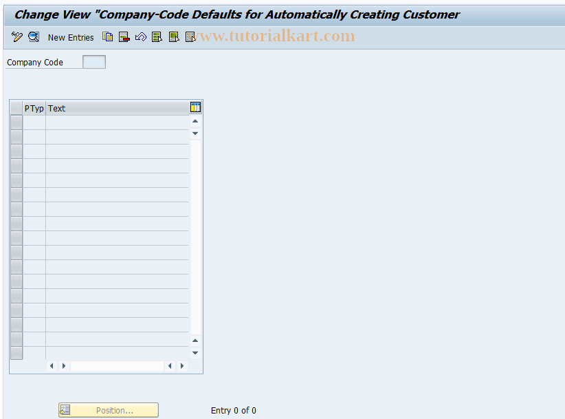 SAP TCode FZ93 - Customizing Default-ProdTyp/CoCd(DI)