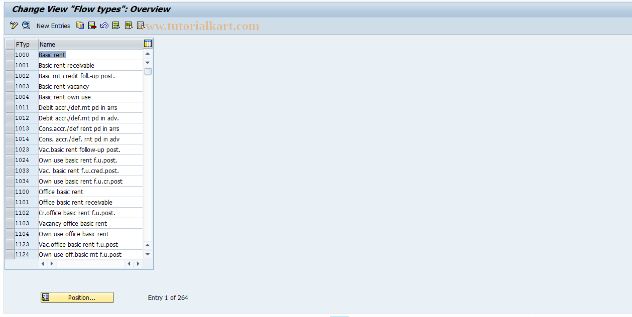 SAP TCode FZCV - Transaction type - DI