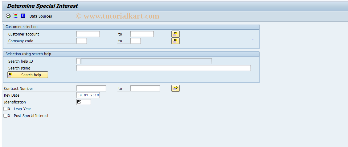 SAP TCode FZCY - Determine Special Interest