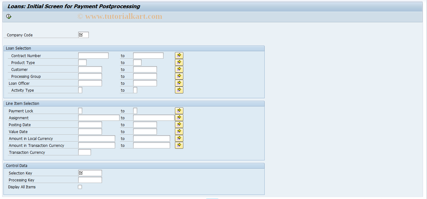 SAP TCode FZNB - Payment Post-Processing