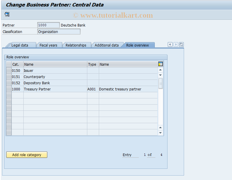 SAP TCode FZP3 - Change Partner