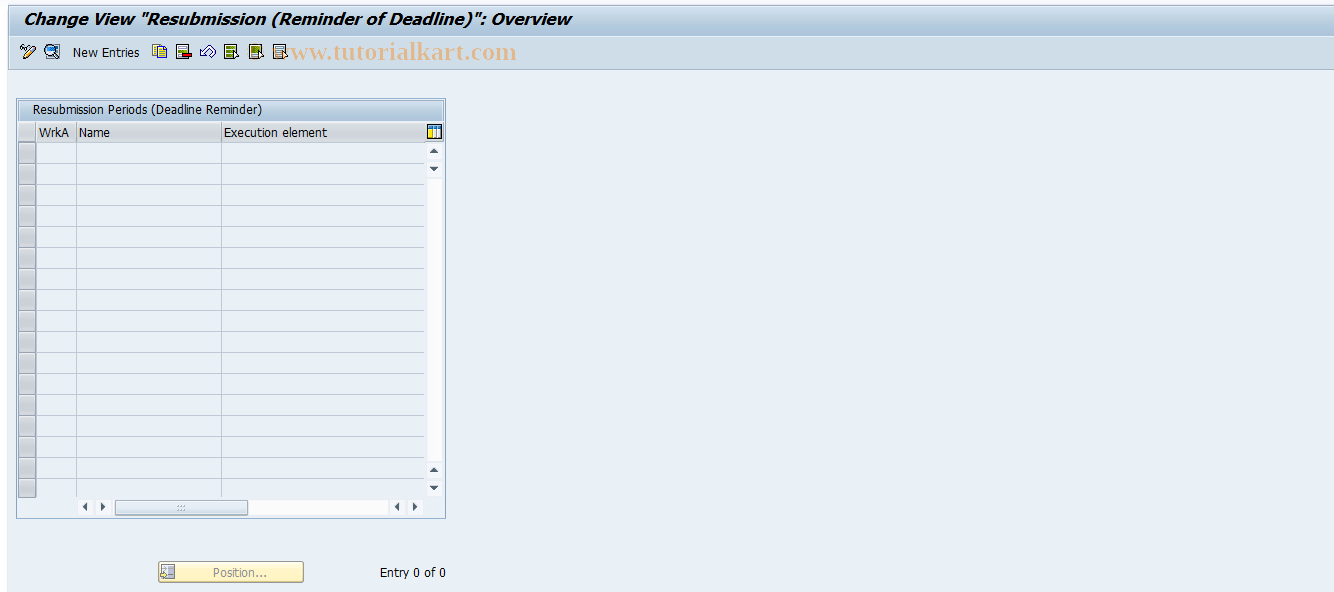 SAP TCode FZW0 - Resubmission of Application Area