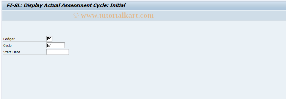 SAP TCode GA13N - Display FI-SL Actual Assessment