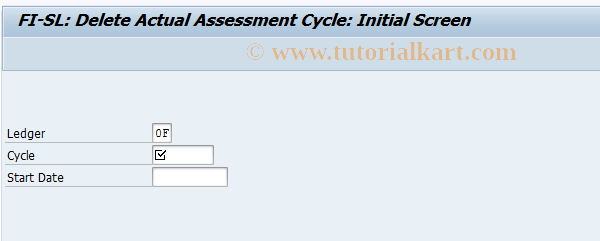 SAP TCode GA14 - Delete FI-SL Actual Assessment