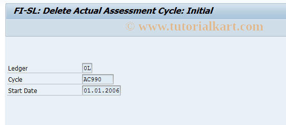 SAP TCode GA14N - Delete FI-SL Actual Assessment