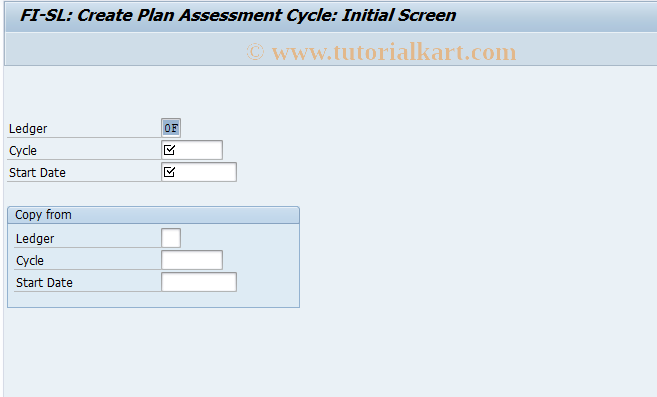 SAP TCode GA27 - Create FI-SL Planned Assessment