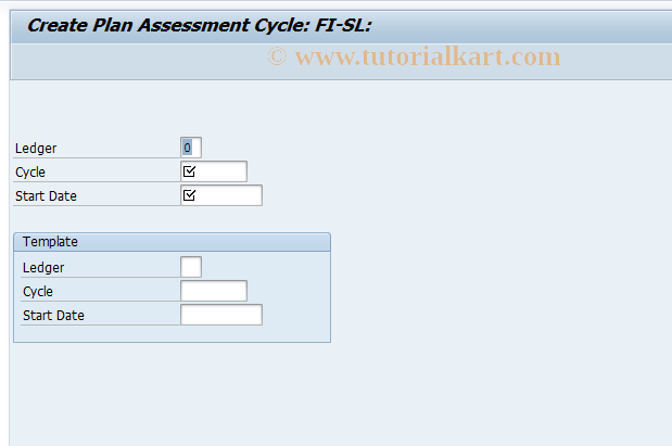 SAP TCode GA27N - Create FI-SL Planned Assessment
