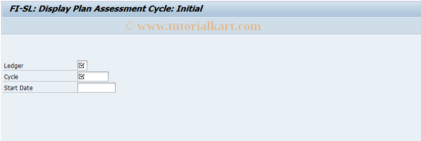 SAP TCode GA29N - Display FI-SL Planned Assessment