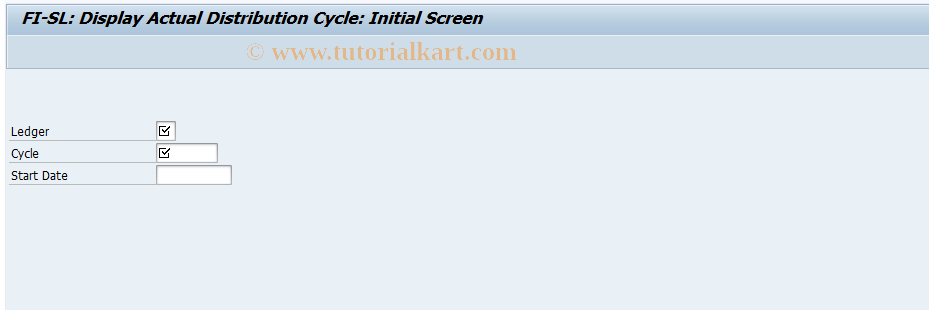 SAP TCode GA33 - Display FI-SL actual distribution