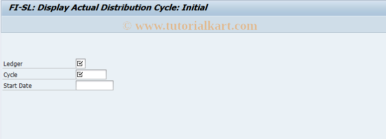 SAP TCode GA33N - Display FI-SL Actual Distribution