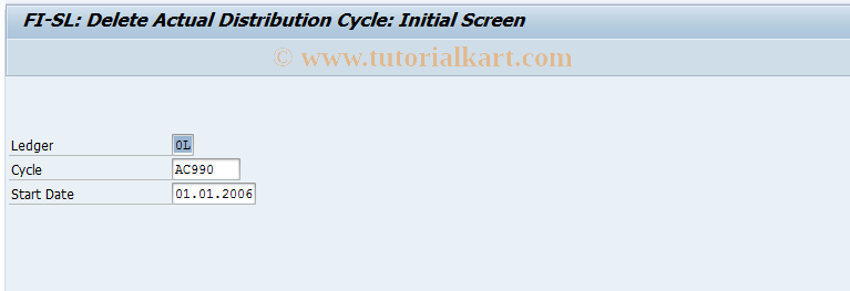 SAP TCode GA34 - Delete FI-SL actual distribution