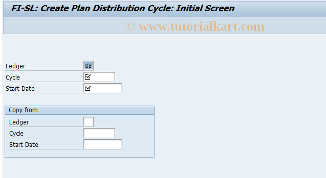 SAP TCode GA47 - Create FI-SL Planned Distribution