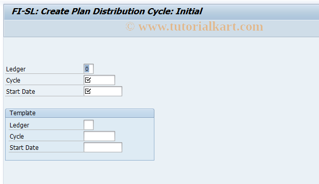 SAP TCode GA47N - Create FI-SL Planned Distribution