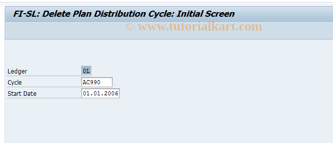 SAP TCode GA4A - Delete FI-SL Planned Distribution