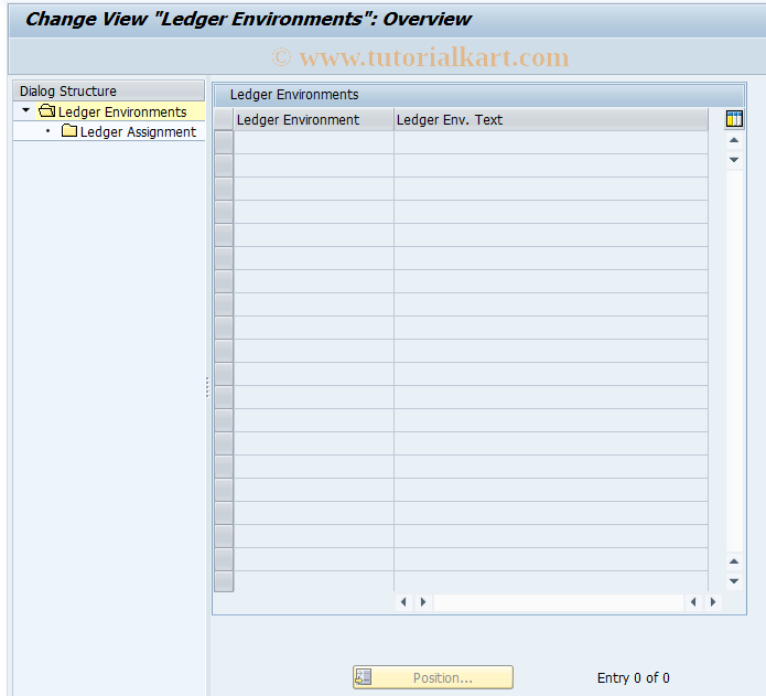 SAP TCode GADBCLD - ADB Ledger Customizing