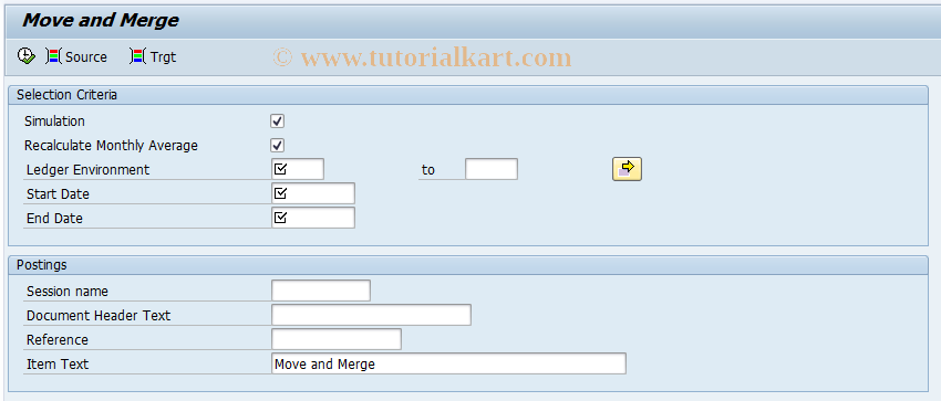 SAP TCode GADBMM - ADB Move and Merge