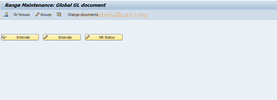 SAP TCode GB03 - Number Range Maintenance for Global Ledgers