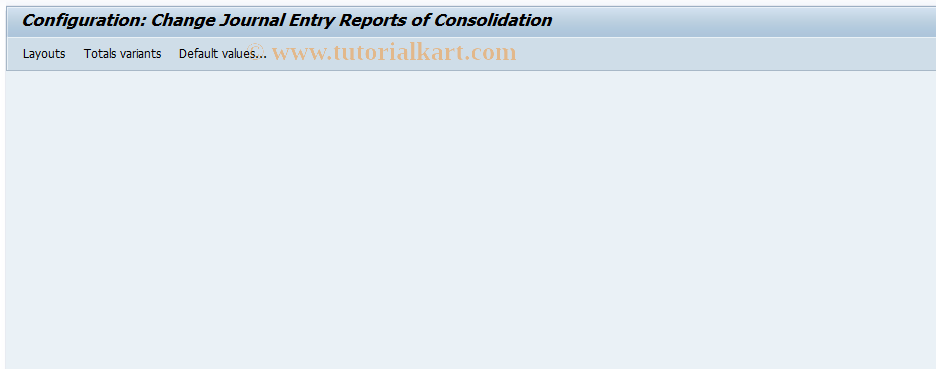 SAP TCode GC27 - FI-LC: Customize Journal Entry Reprt