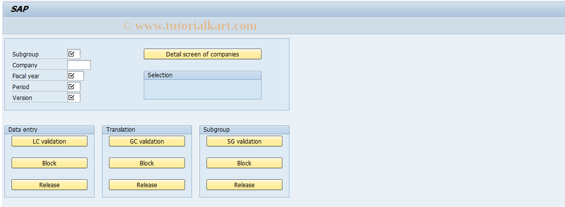 SAP TCode GC28 - Status Display