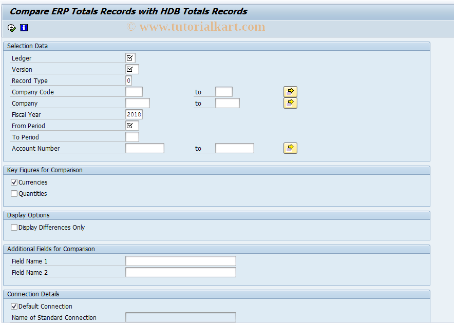 SAP TCode GCACH - Compare Totals Records ERP - HANA