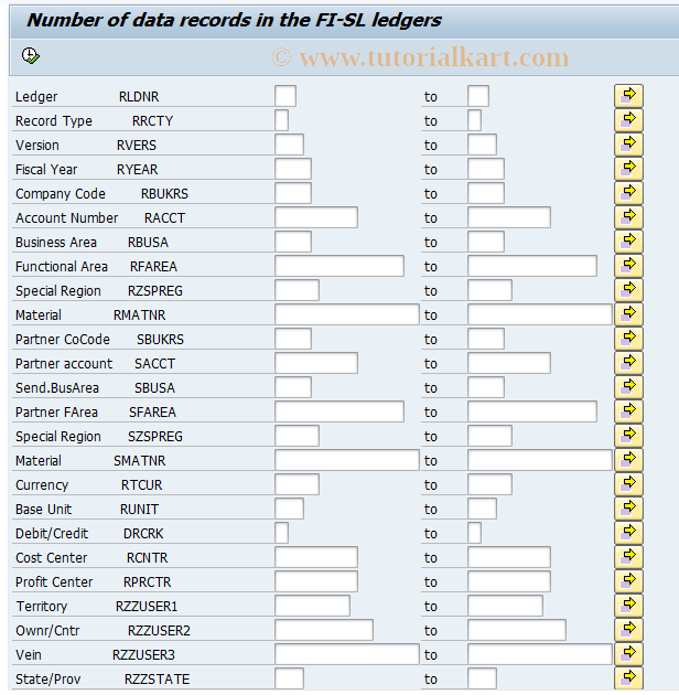 SAP TCode GCAN - Analysis of FI-SL Database Contents
