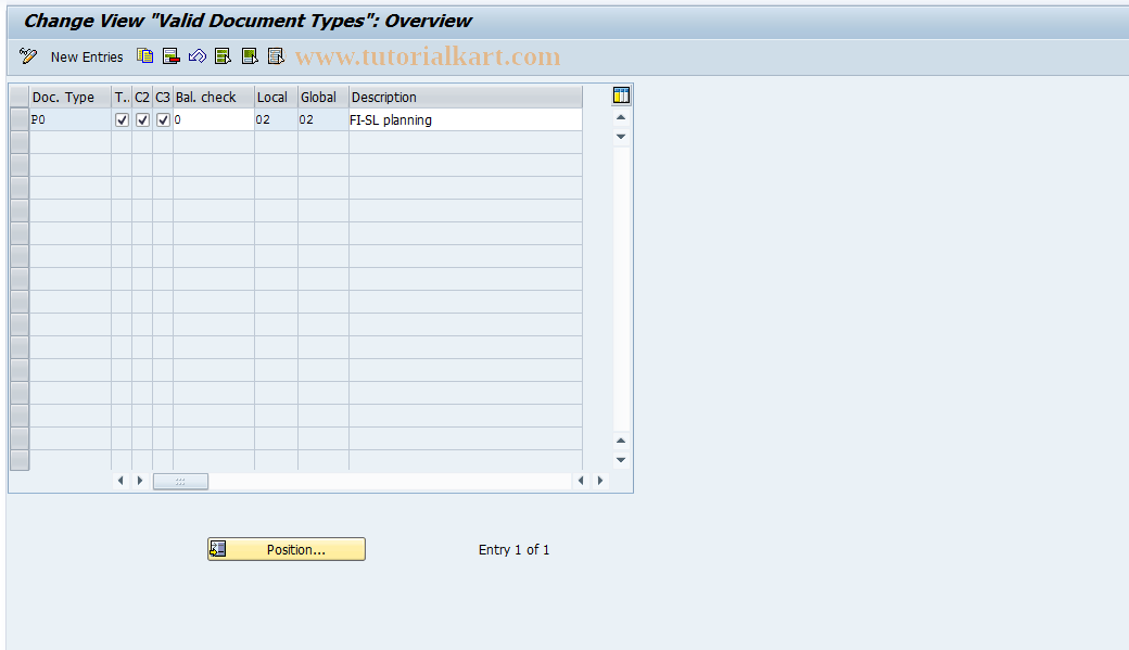 SAP TCode GCBA - FI-SL: Valid Document Types