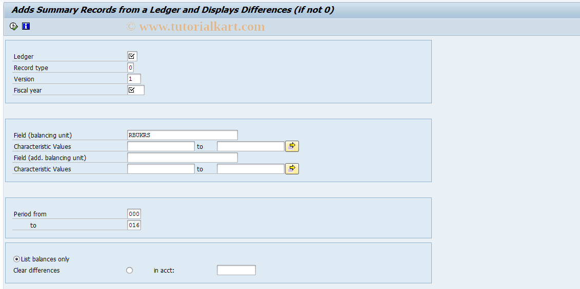 SAP TCode GCEU - Item can be Included in Bal.Sheet