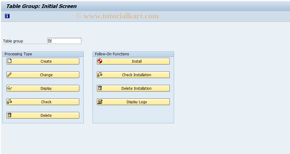 SAP TCode GCIN - Maintain FI-SL tables