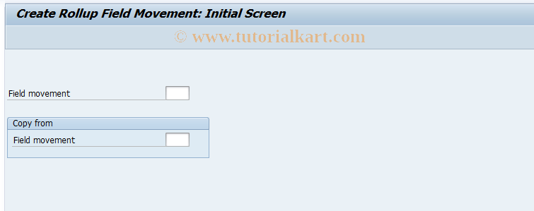 SAP TCode GCR1 - Rollup: Create Field Assignment