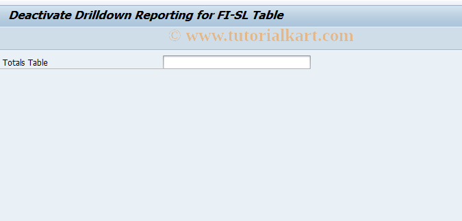 SAP TCode GCRE2 - Deactivate drilldown rep. - SL table