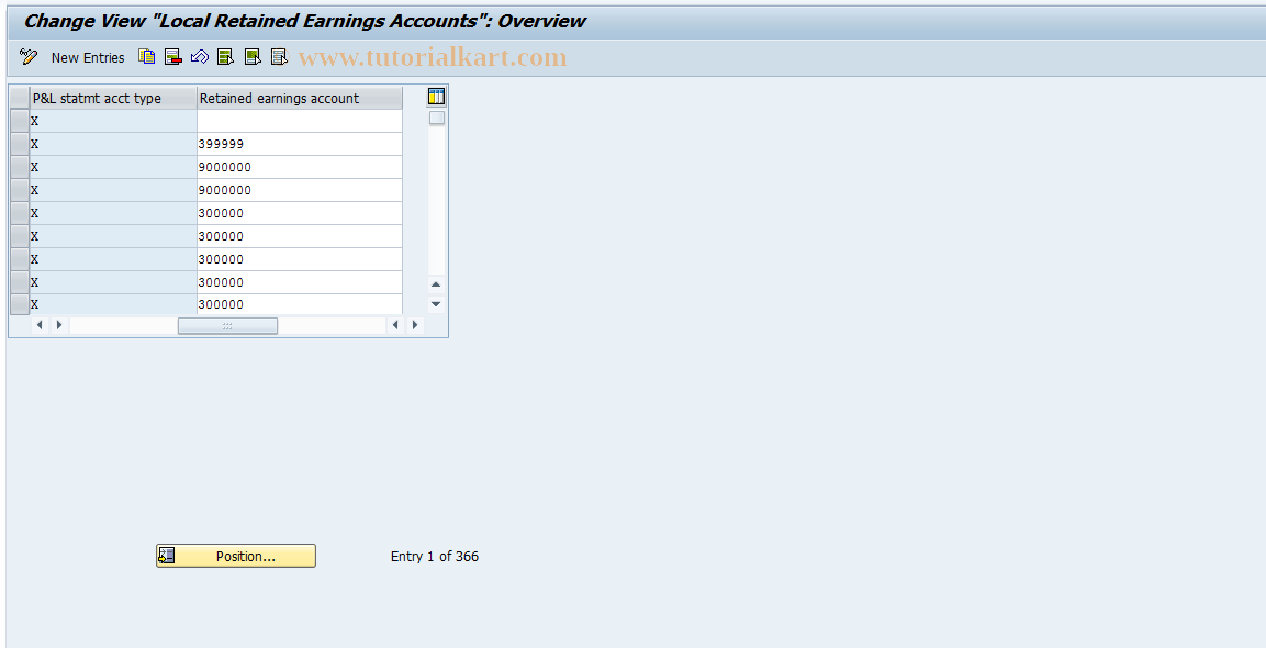 SAP TCode GCS6 - Global Standard Accounts