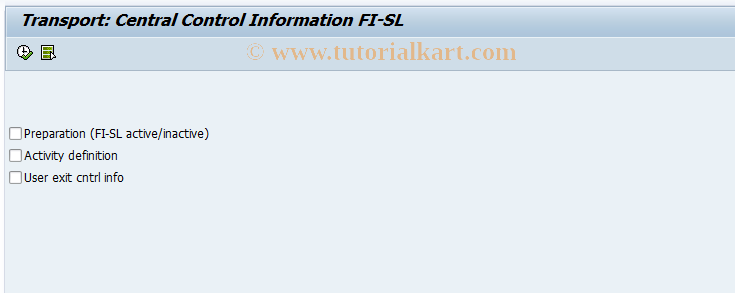 SAP TCode GCT2 - FI-SL Activation
