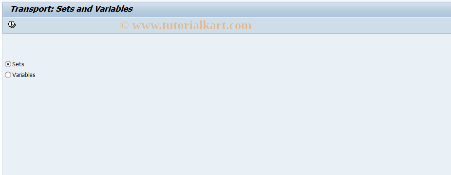 SAP TCode GCTS - Transport of sets and variables