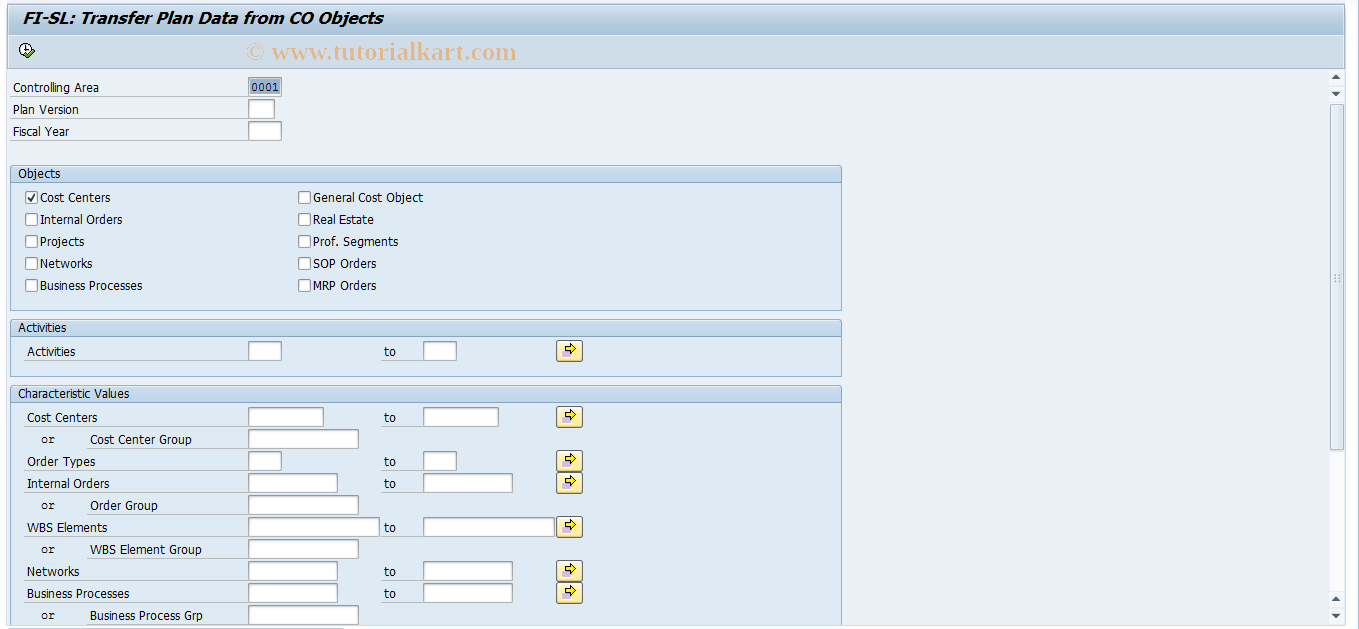 SAP TCode GCUP - Subsequently posting CO data to FISL