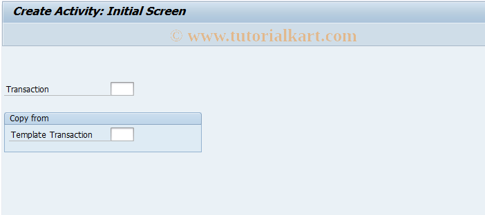 SAP TCode GCV1 - FI-SL: Create Activity