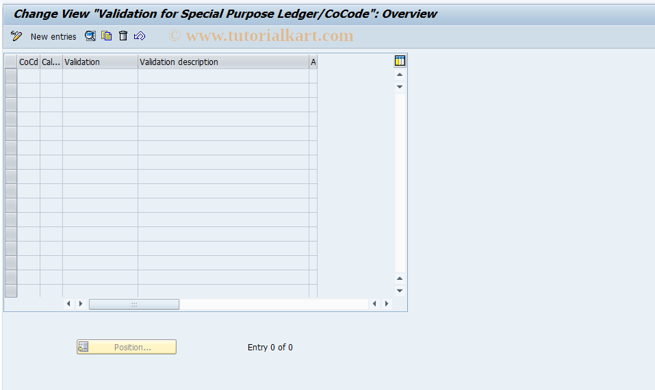 SAP TCode GCVV - FI-SL Validation / Local