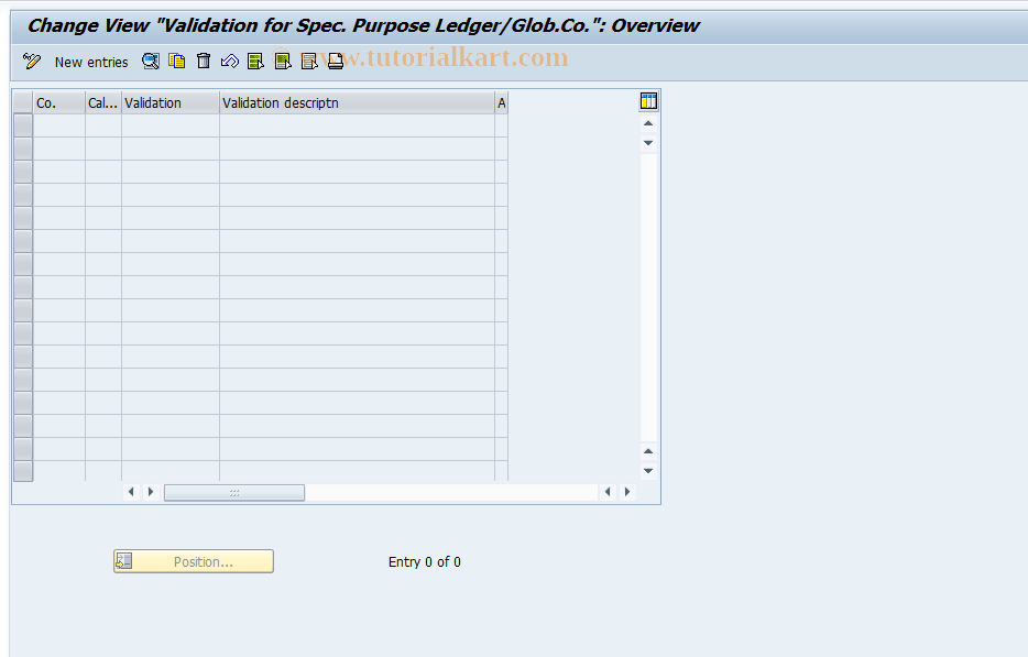 SAP TCode GCVW - FI-SL Validation / Global