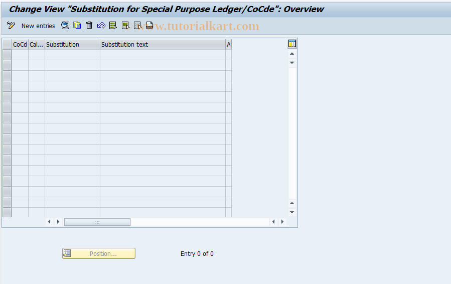 SAP TCode GCVX - FI-SL Substitution / Local