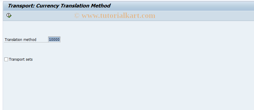 SAP TCode GCW7 - Transport Currency Translation Mthd