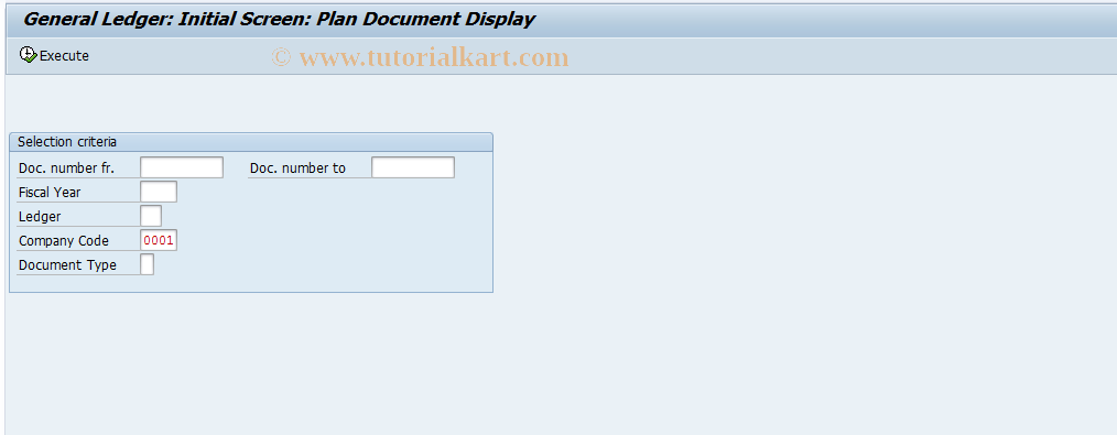 SAP TCode GD42 - Flex. G/L: Plan Document Display