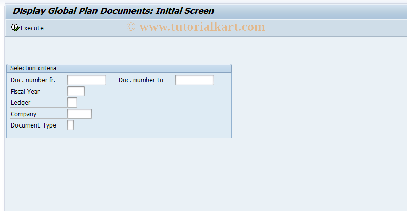 SAP TCode GD44 - FI-SL: Global Plan Document Display