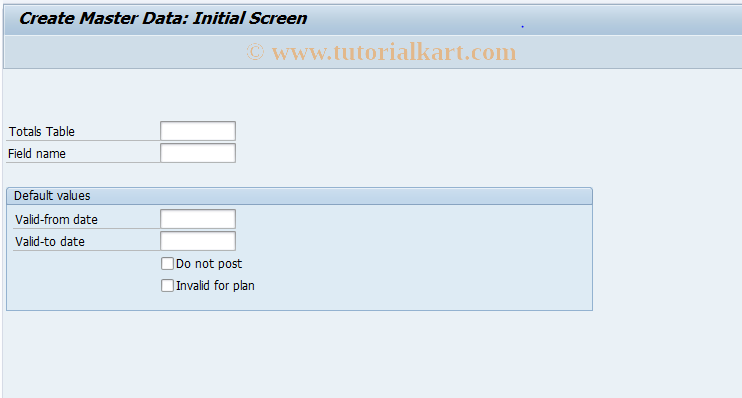 SAP TCode GD51 - Enter Local FI-SL Master Data