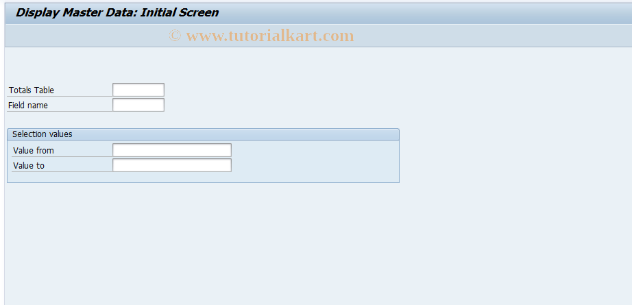 SAP TCode GD53 - Display Local FI-SL Master Data