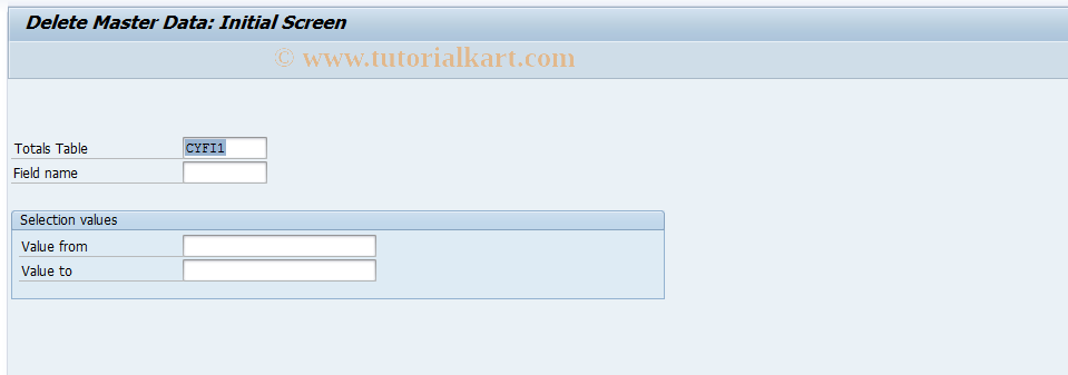 SAP TCode GD54 - Delete Local FI-SL Master Data