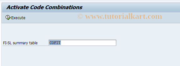 SAP TCode GD63 - Code combinations activation
